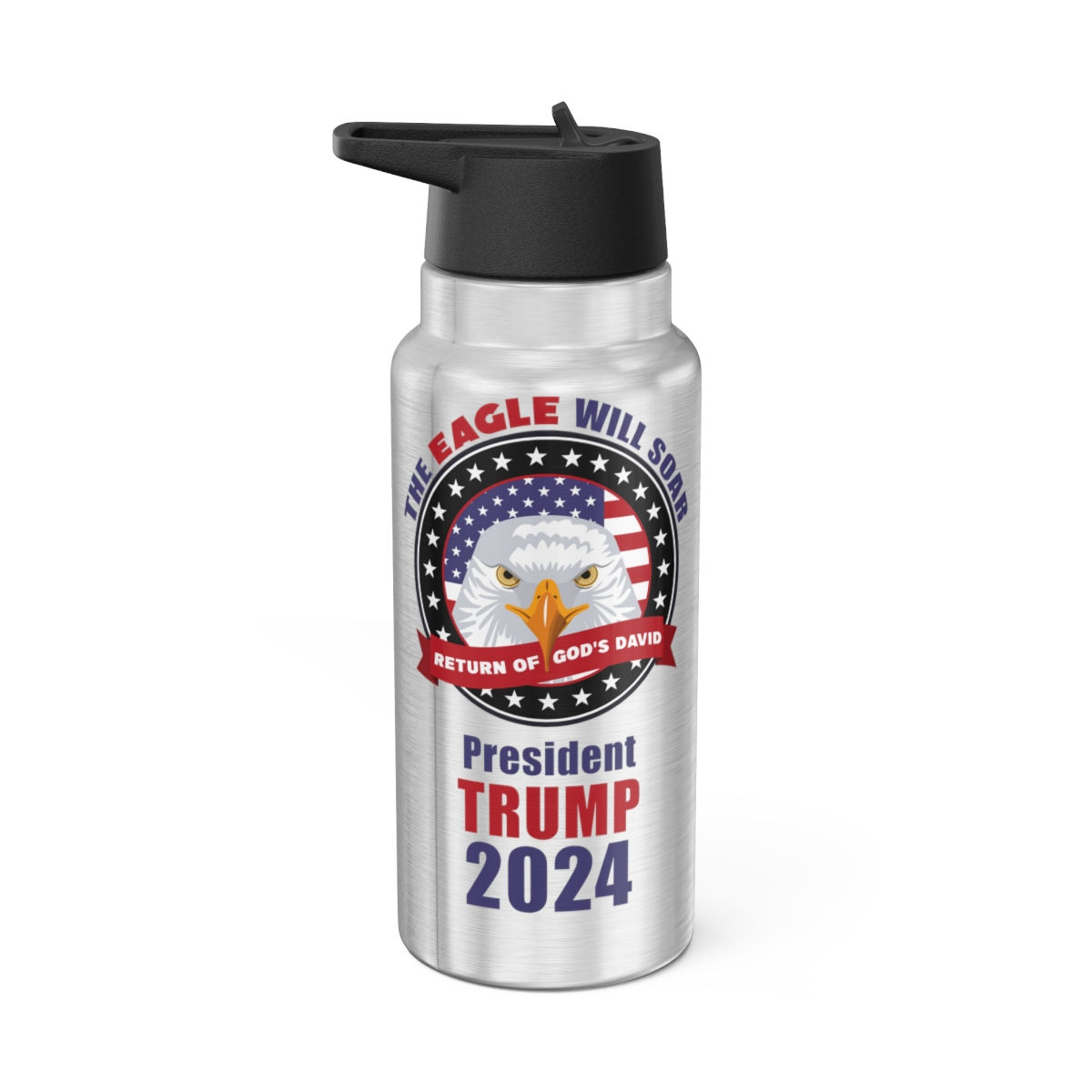 President Trump God's David 2024 Stainless Steel Water Bottle