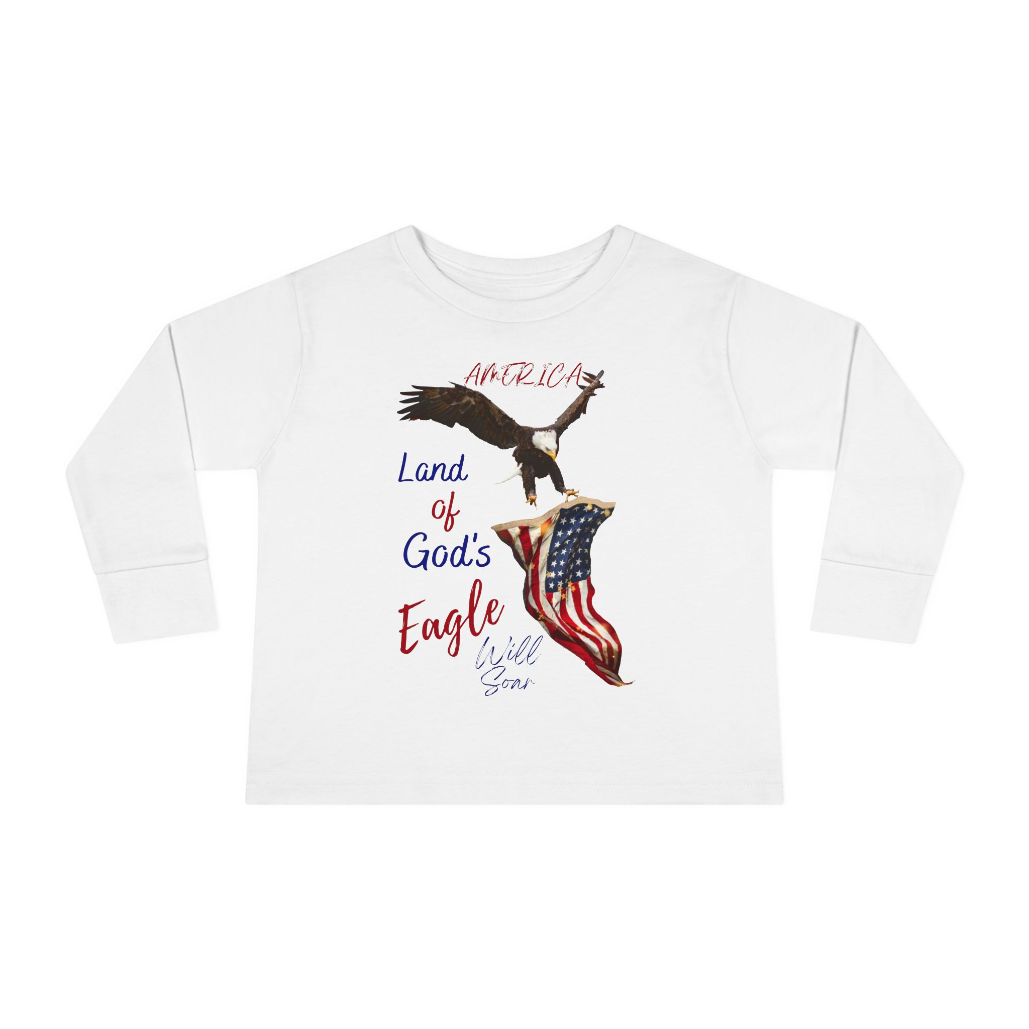 God' Eagle Will Soar Girl or Boy Toddler Long Sleeve Tee (F & B)