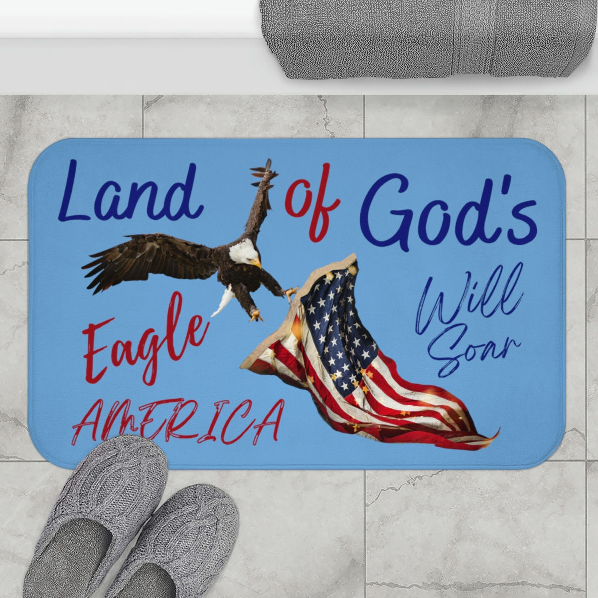 God's Eagle Will Soar Bath Mat