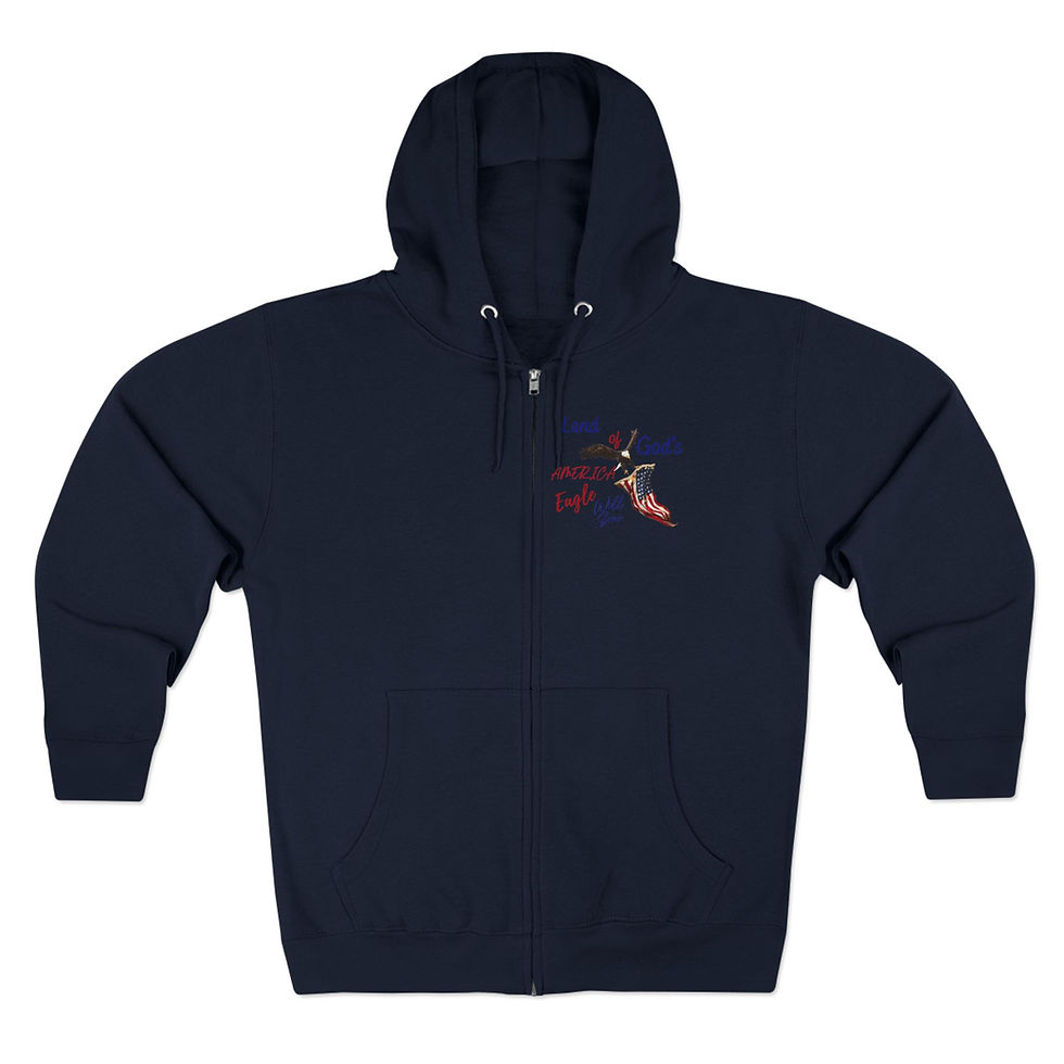 Thumbnail: God's Eagle WillSoar Men or Women Premium Full Zip Hoodie (F&B)