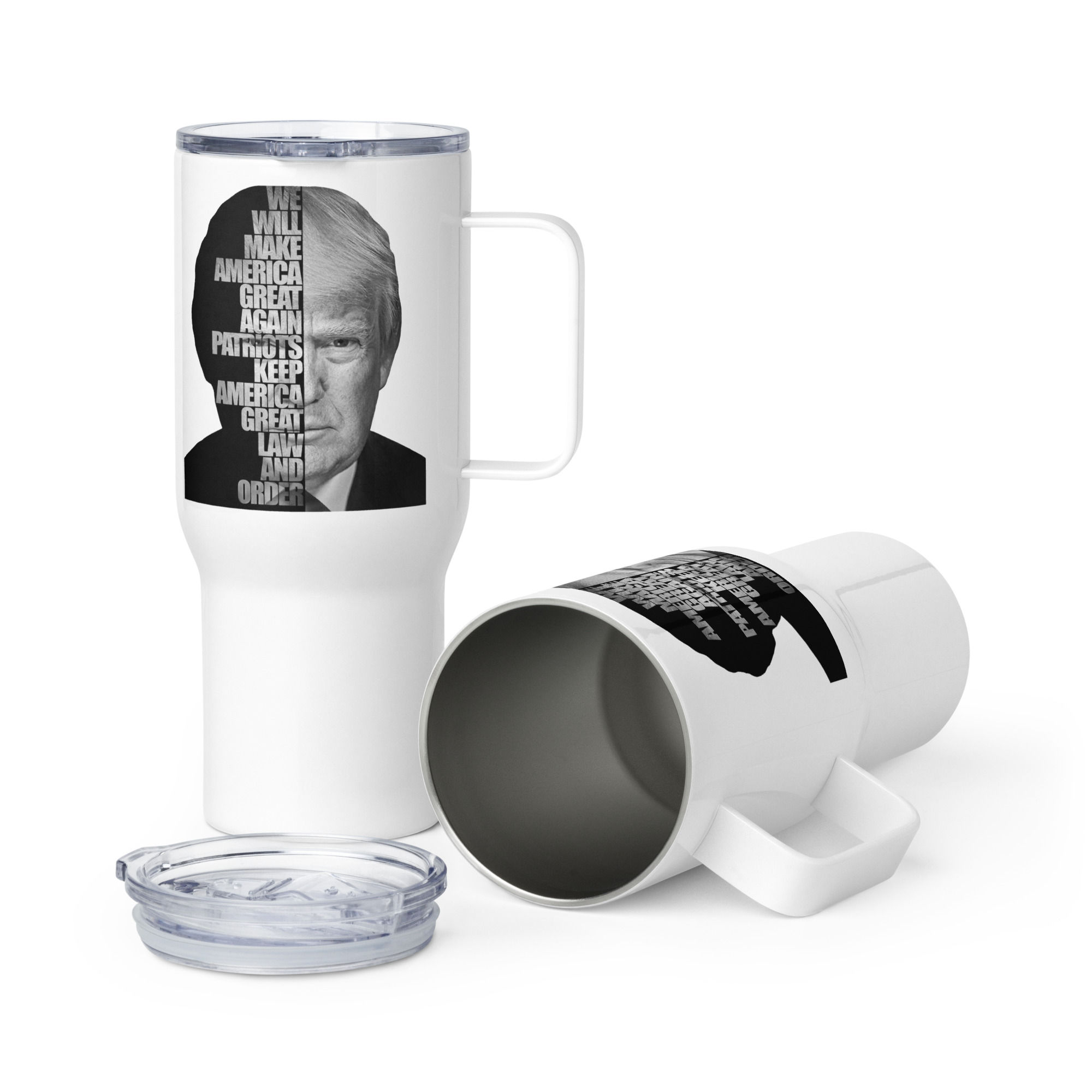 Trump Law & Order Travel mug with a handle