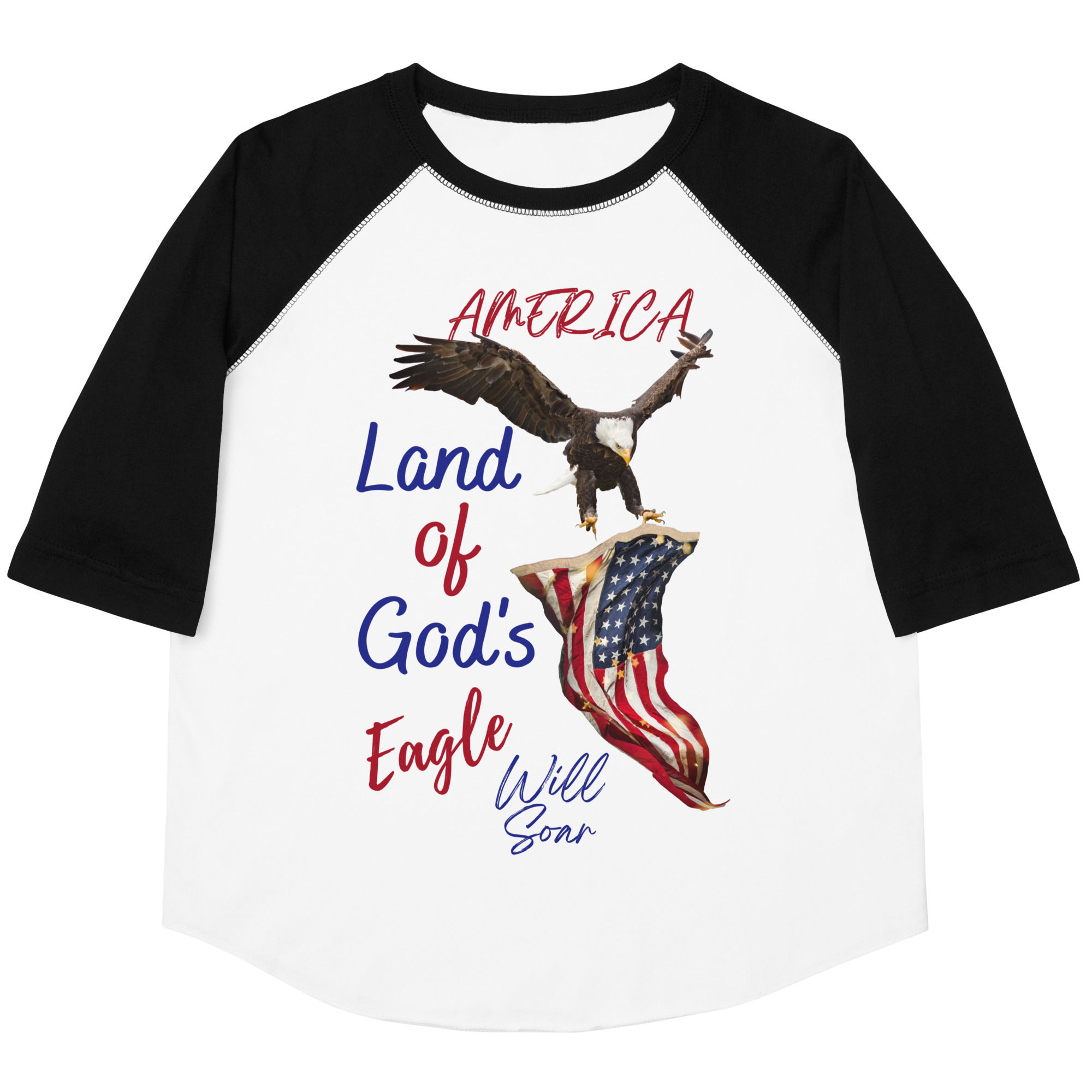 God's Eagle Will Soar Boy or Girl Youth baseball shirt (Front & Back)