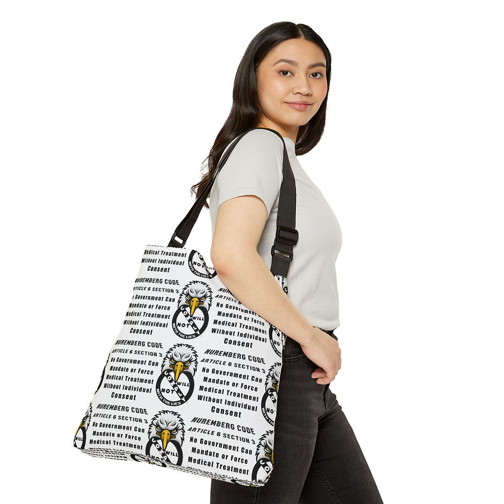 Thumbnail: Will Not Comply Adjustable Tote Bag (All Over Print) 