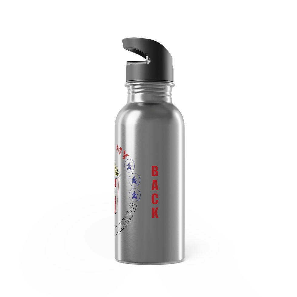 Thumbnail: Hold My Popcorn Stainless Steel Water Bottle With Straw, 20oz
