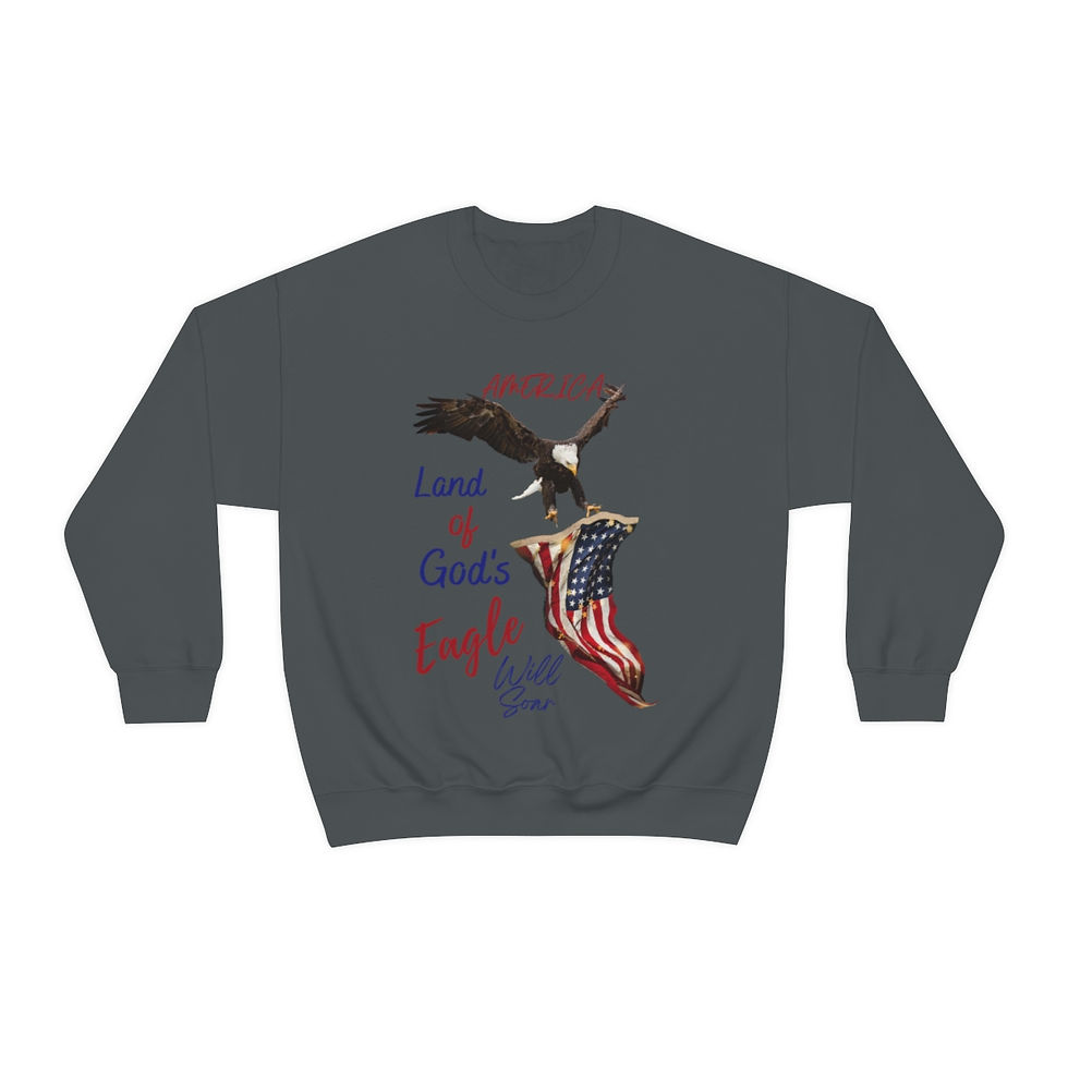 Thumbnail: God's Eagle Will Soar  for Men or Women Heavy Blend™ Crewneck Sweatshirt (F&B)