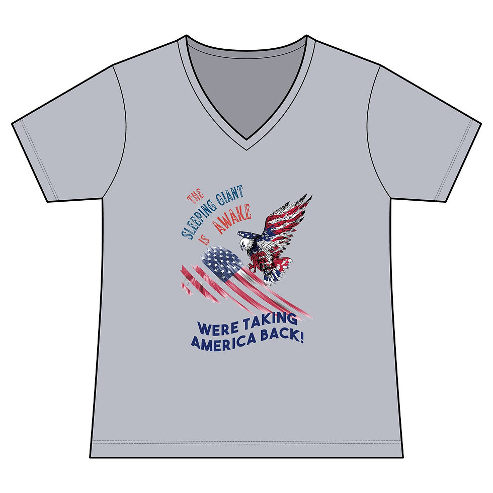 Thumbnail: Sleeping Giant Is Awake Ladies' V-Neck T-Shirt