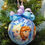 Thumbnail: Frozen Ornament made w/licensed Frozen sisters fabric/foam ball - 4"