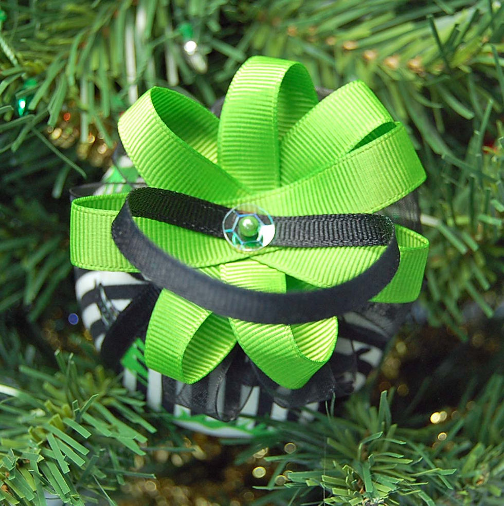 Thumbnail: Beetlejuice ornament made w/custom cotton fabric/foam ball - 3"