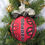Thumbnail: Deadpool Ornament made w/licensed Deadpool (red) fabric/foam ball-4"