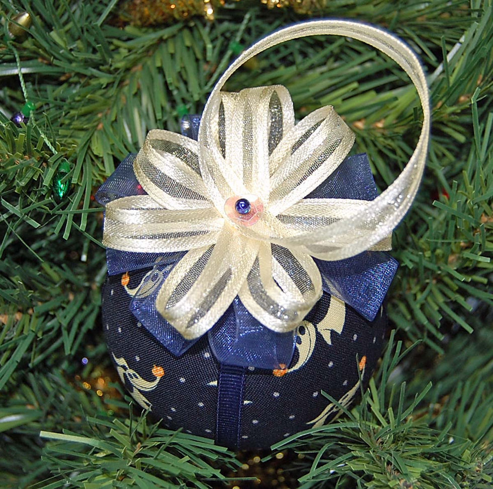 Thumbnail: NBC Zero ornament made w/licensed Nightmare BF Christmas fabric/foam ball-3"