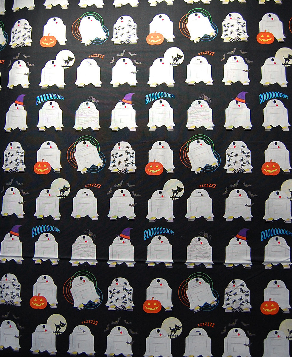 Thumbnail: Star Wars R2D2 Halloween cotton fabric - glow in the dark