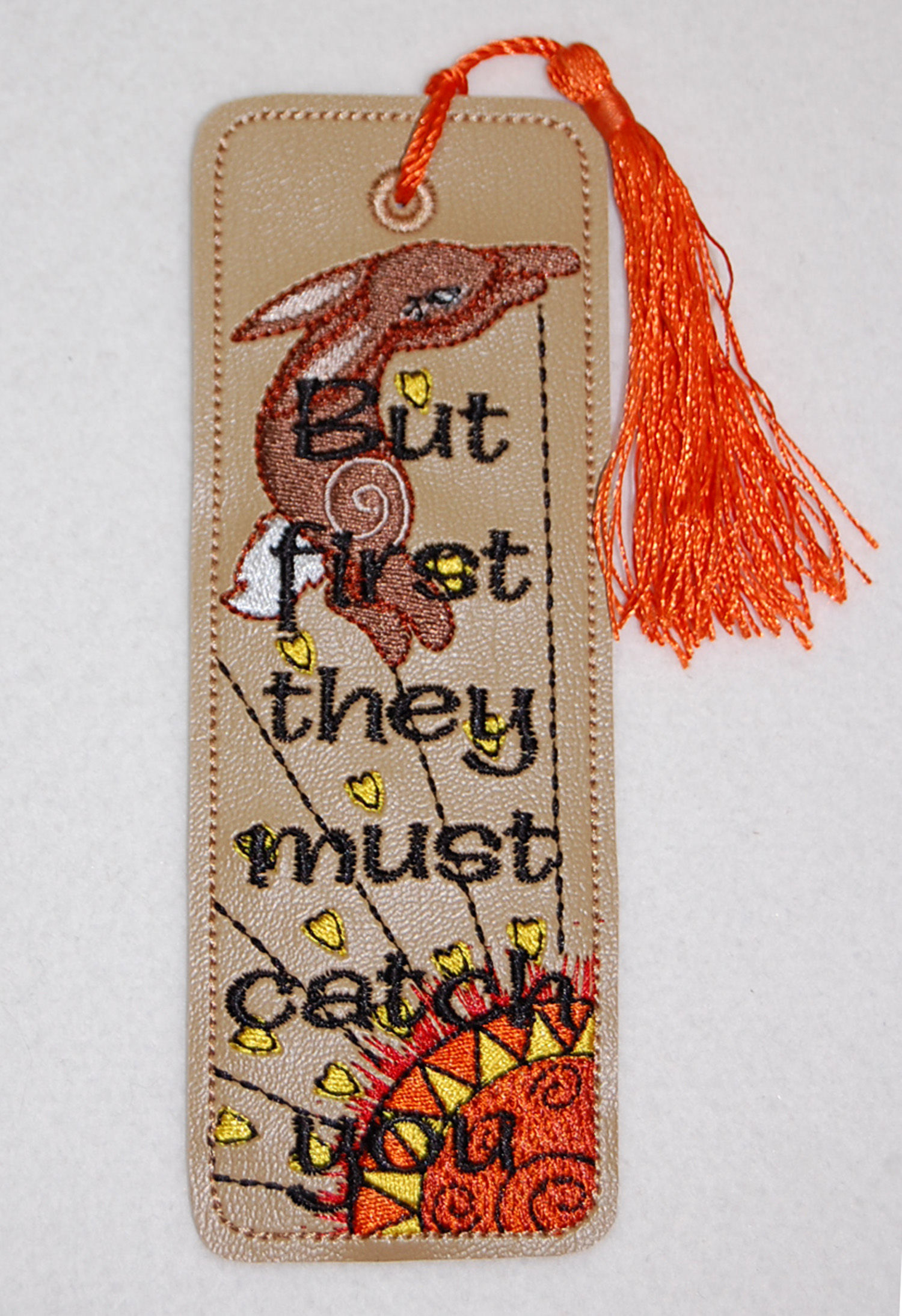Rabbit/Sun embroidered bookmark