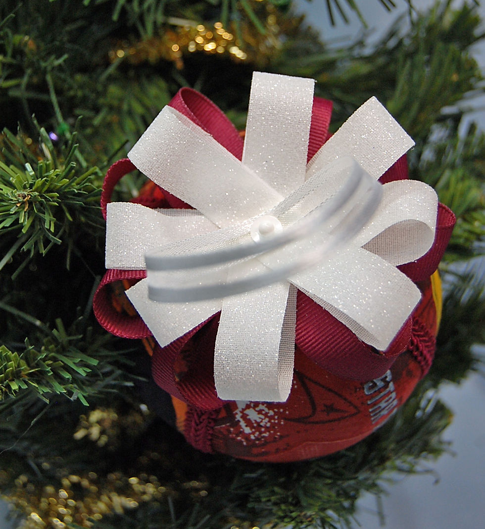 Thumbnail: Star Trek Ornament made w/licensed Star Trek OS fabric/foam ball-4"