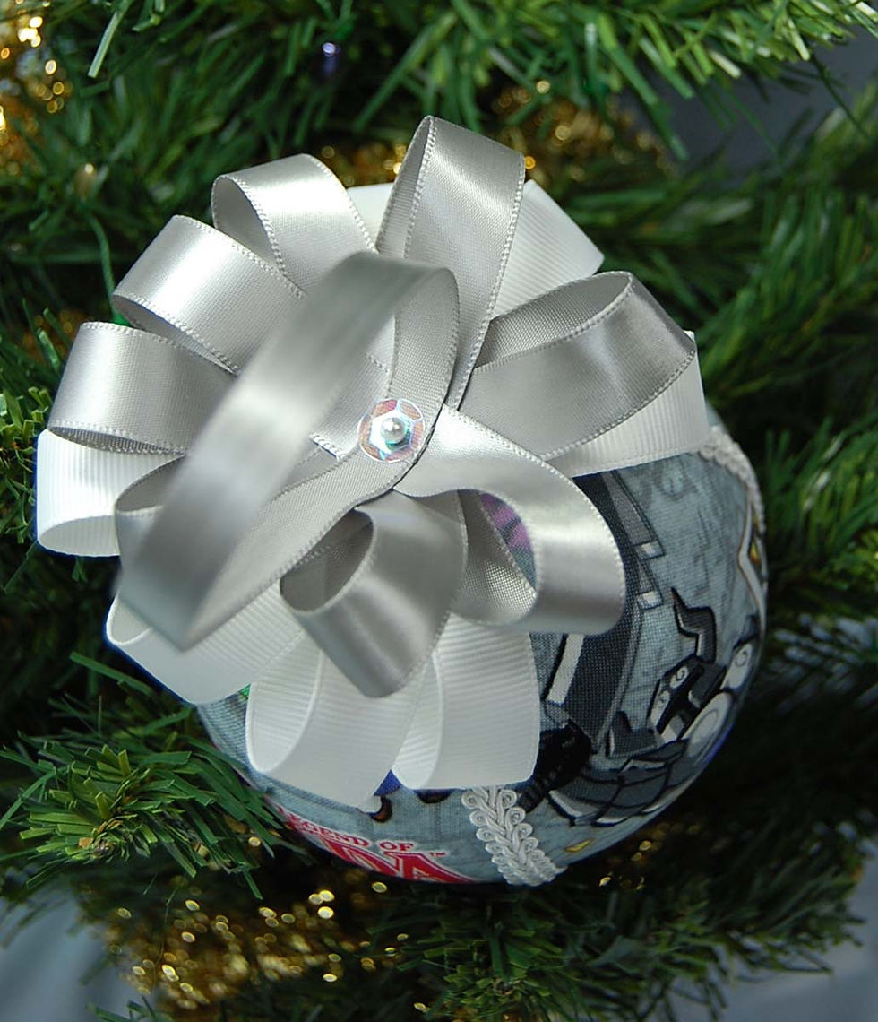 Thumbnail: Legend of Zelda Ornament made w/licensed Legend of Zelda fabric/foam ball-4"