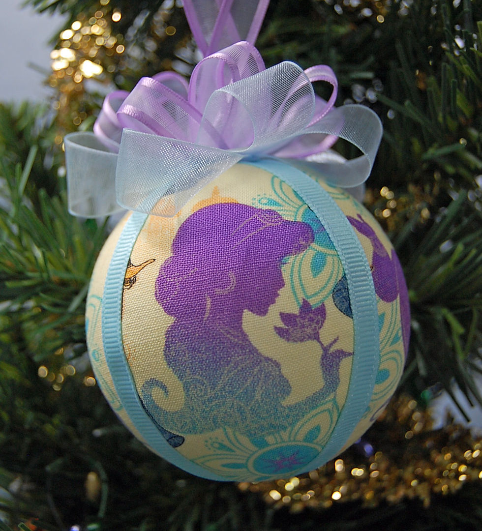 Thumbnail: Jasmine Ornament made w/licensed Princess Jasmine yellow fabric/foam ornament-3"