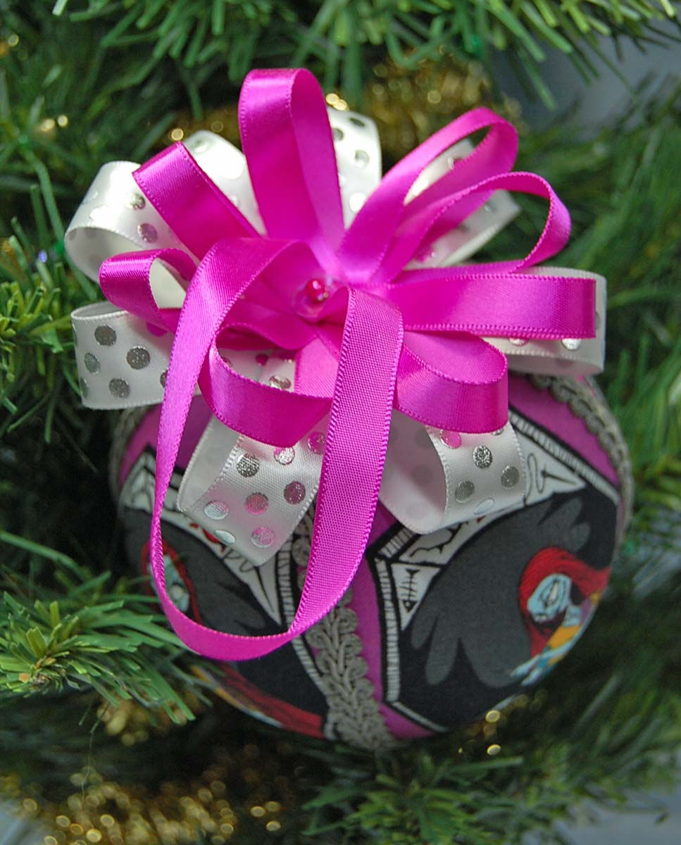 Thumbnail: NBC Ornament made w/licensed Nightmare Before Christmas fabric-4"