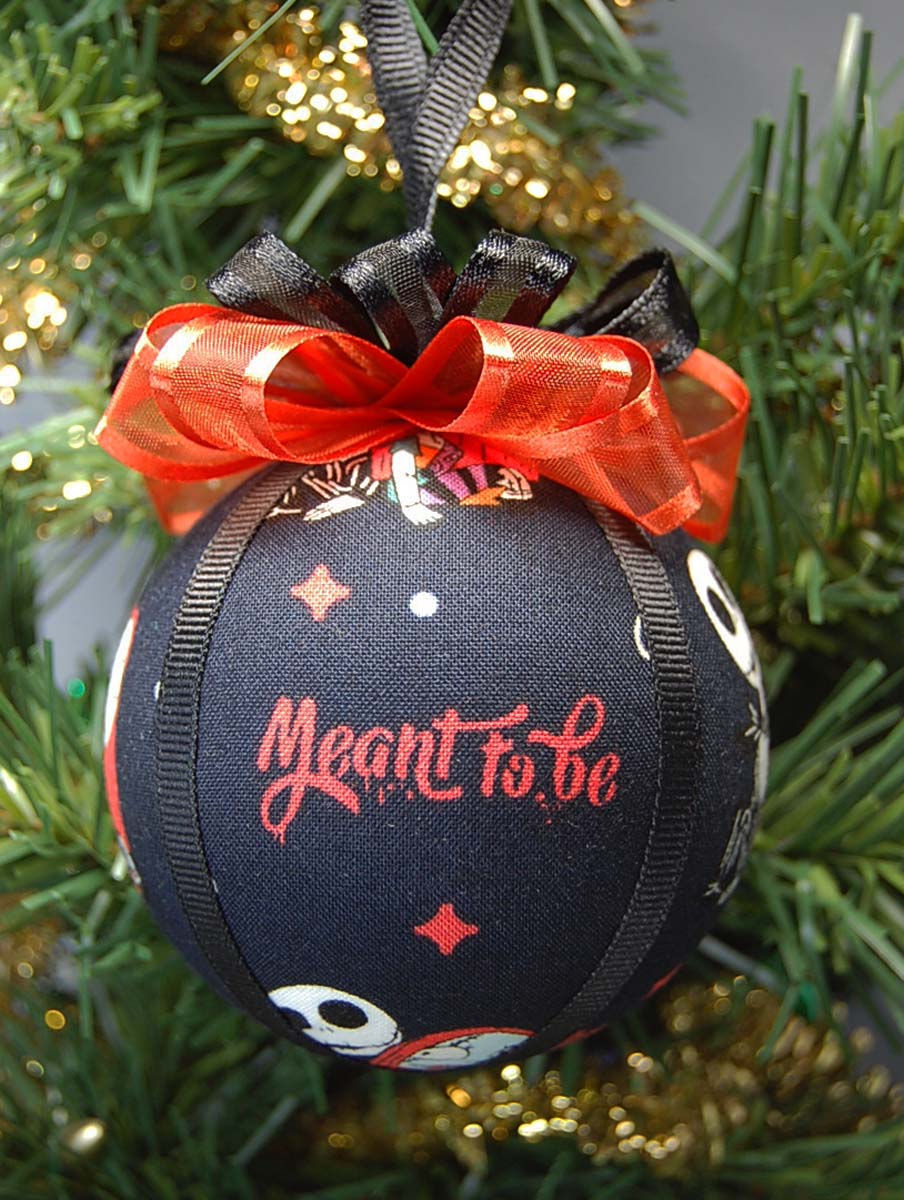 Thumbnail: NBC ornament made w/licensed Nightmare BF Christmas fabric/foam ball-3"