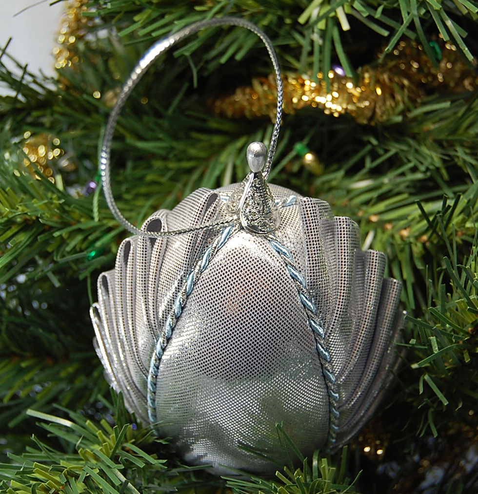 Thumbnail: Dragon Egg (shiny) ornament - silver