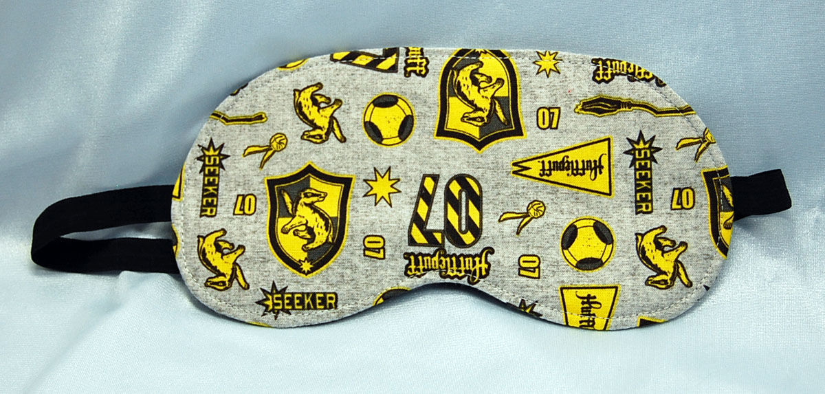 Wizard Student Badger House licensed cotton fabric sleep mask