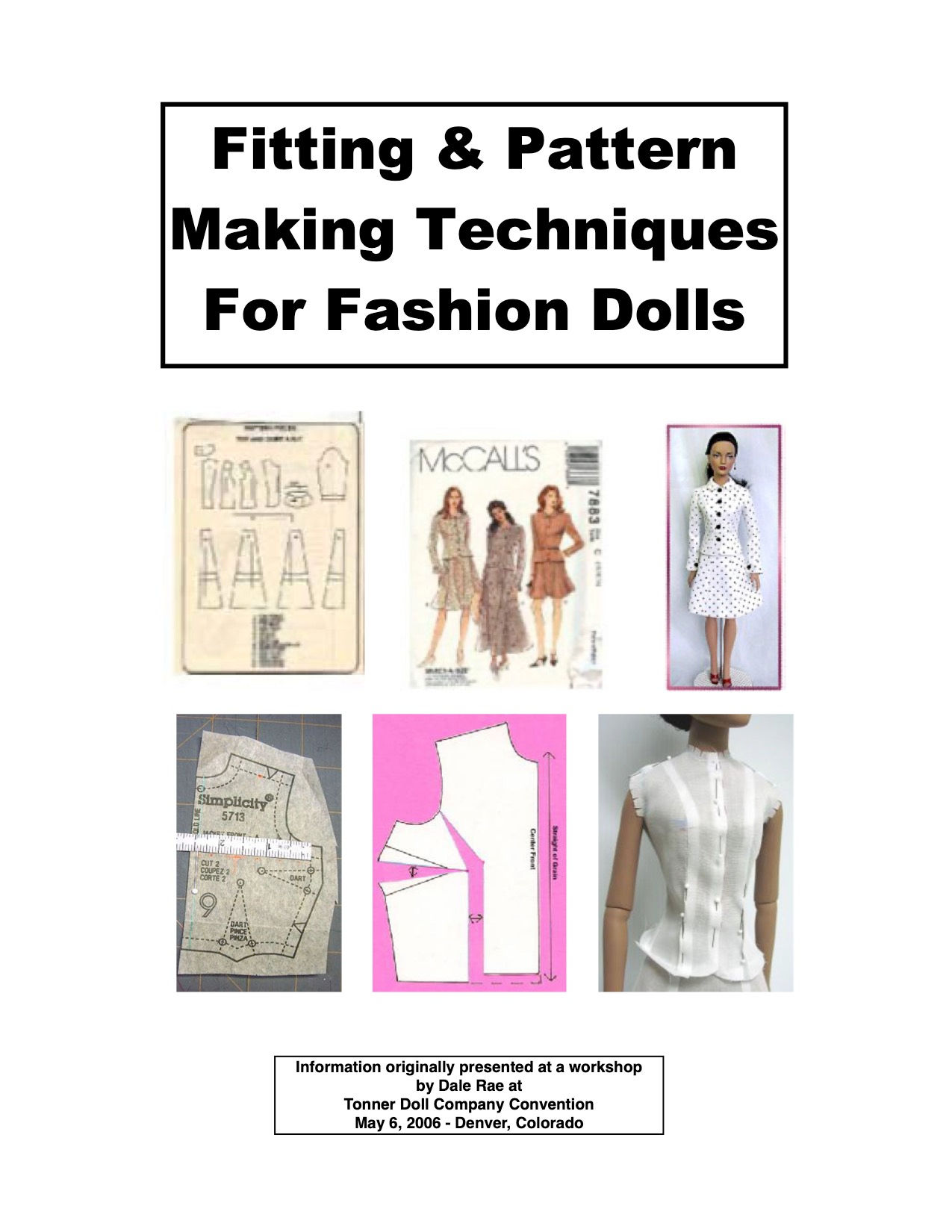 Fitting and Pattern Making Booklet for Fashion Dolls - PDF