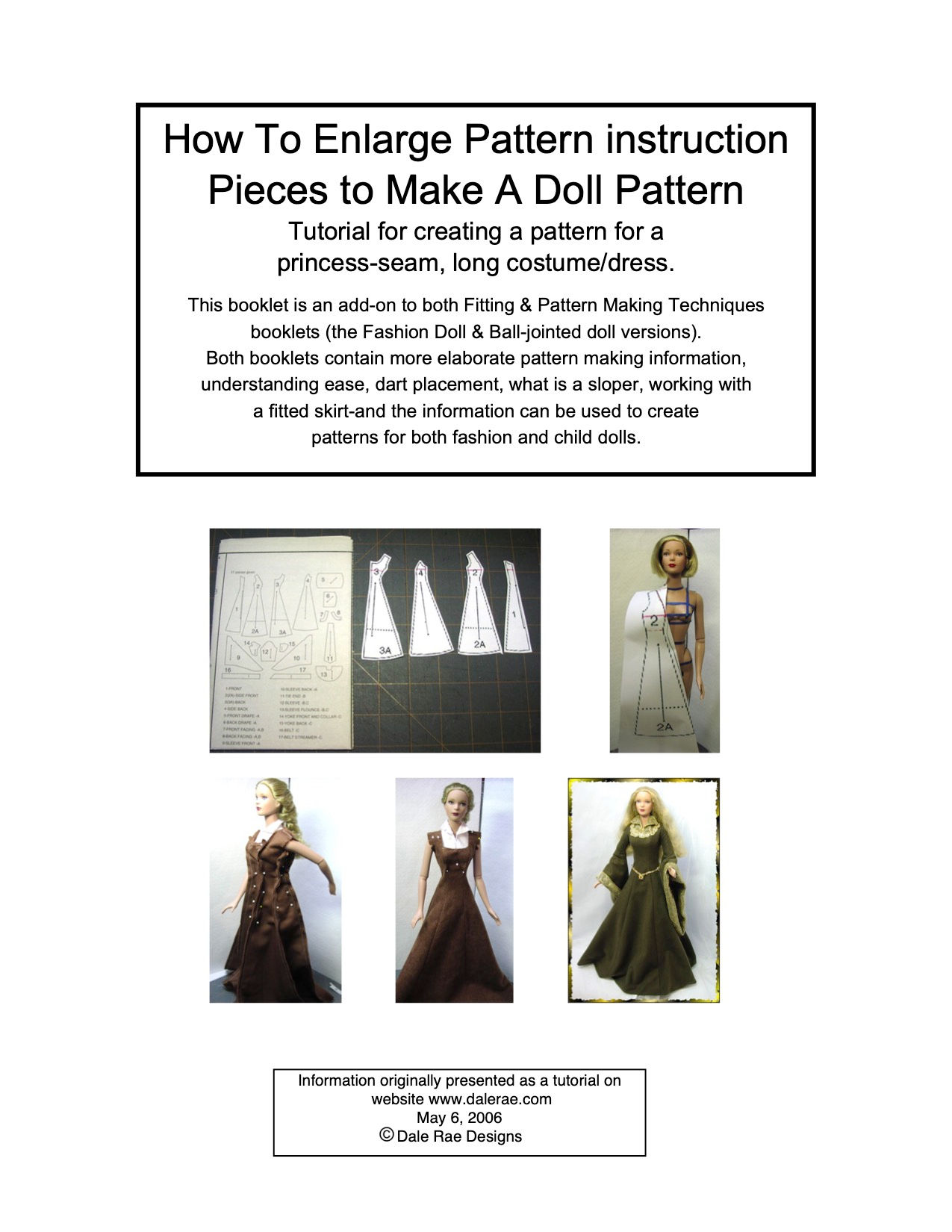 How to Enlarge Pattern Instructions Pieces to make a doll pattern-add/on booklet