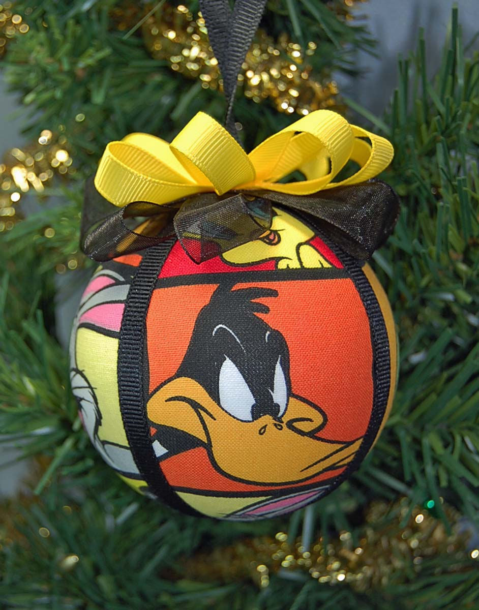 Thumbnail: Looney Tunes ornament made w/licensed Looney Tunes character fabric/foam ball-3"