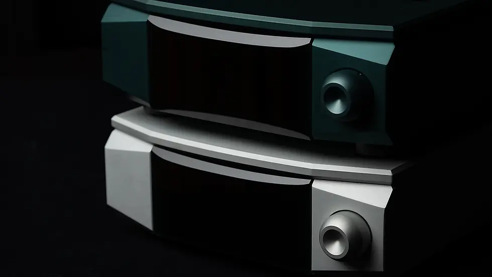 Thumbnail: Kinki Studio Choco Emei gun metal and silver stacked