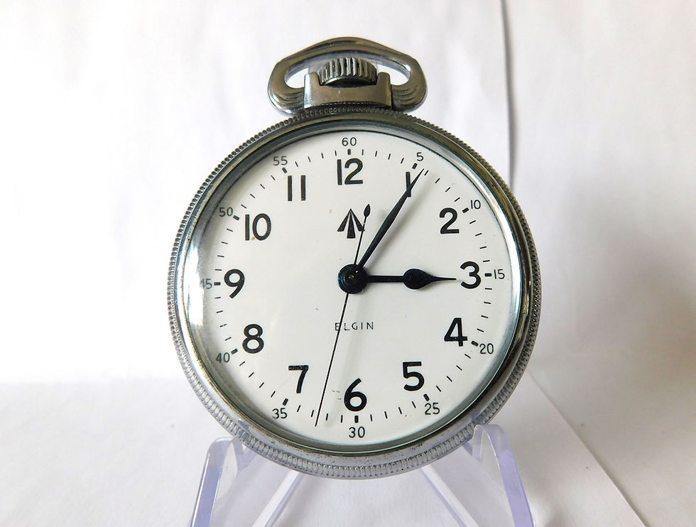 Thumbnail: Stunning 22j Elgin Military watch. Gold Flashed movement.