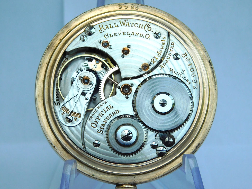 Thumbnail: 16s Ball Hamilton 21 jewel 999P railroad watch