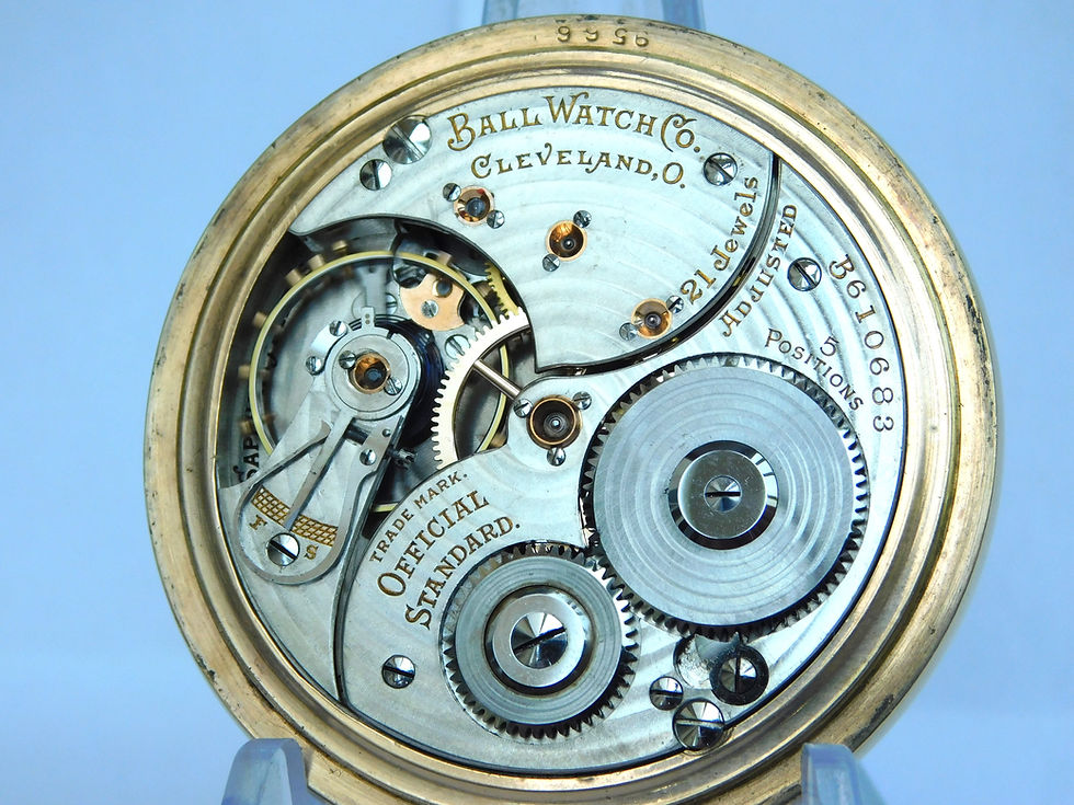 Thumbnail: 16s Ball Hamilton 21 jewel 999P railroad watch