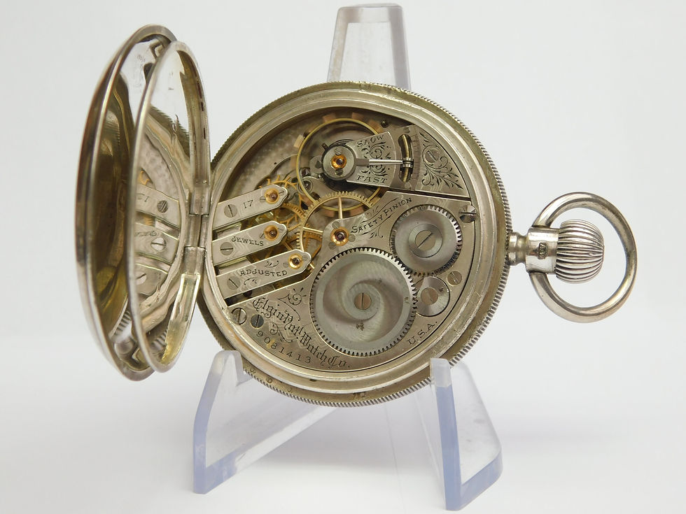 Thumbnail: Silver cased Elgin 17jewel High grade 244 pocket watch. Chester H/Marks