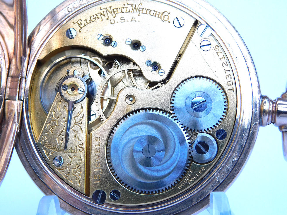 Thumbnail: 16 size Elgin 15j Half Hunter,  recently serviced.