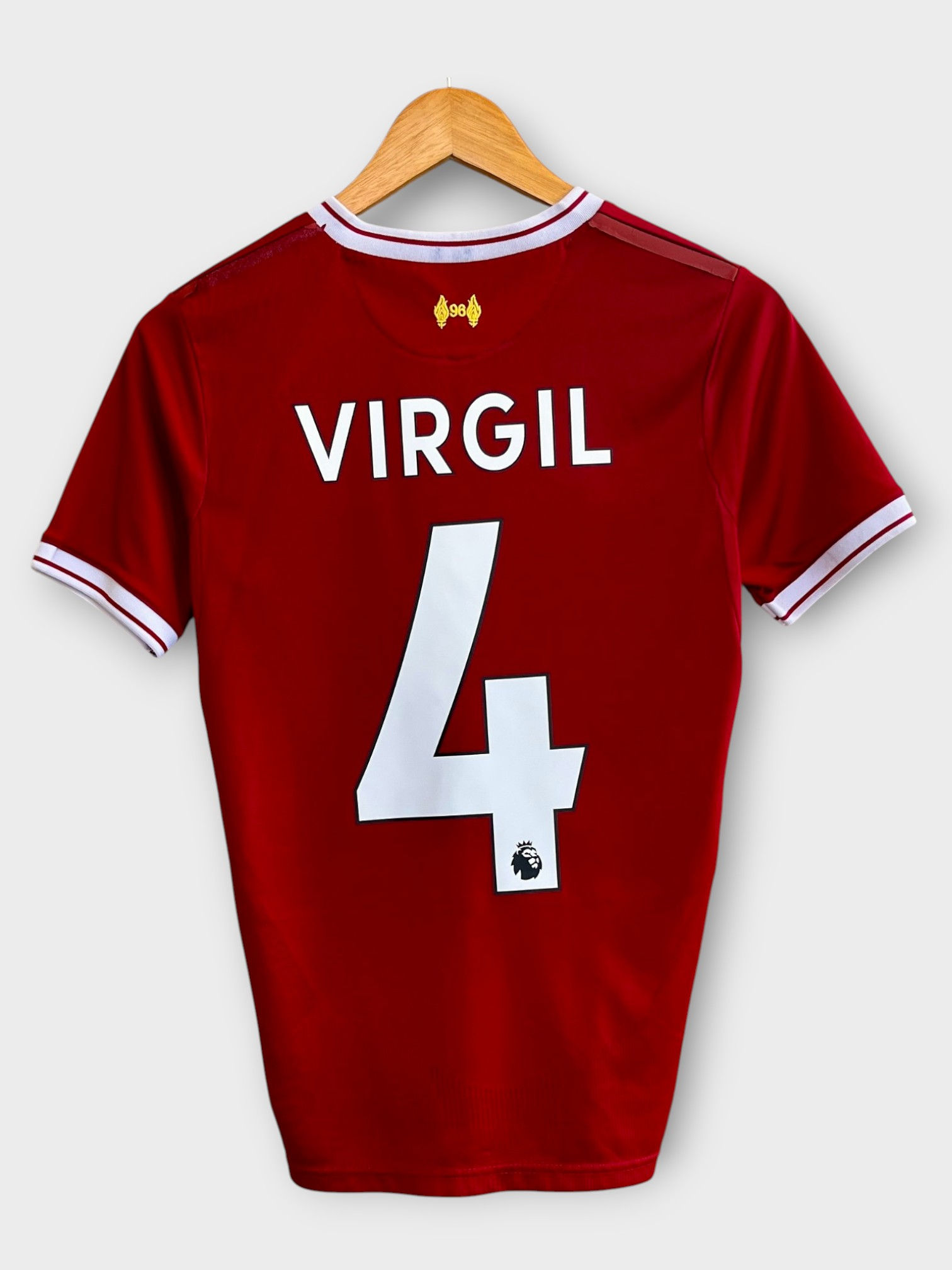 New Balance Liverpool 17/18 Home Jersey - Virgil #4 - S - USED: Very Good