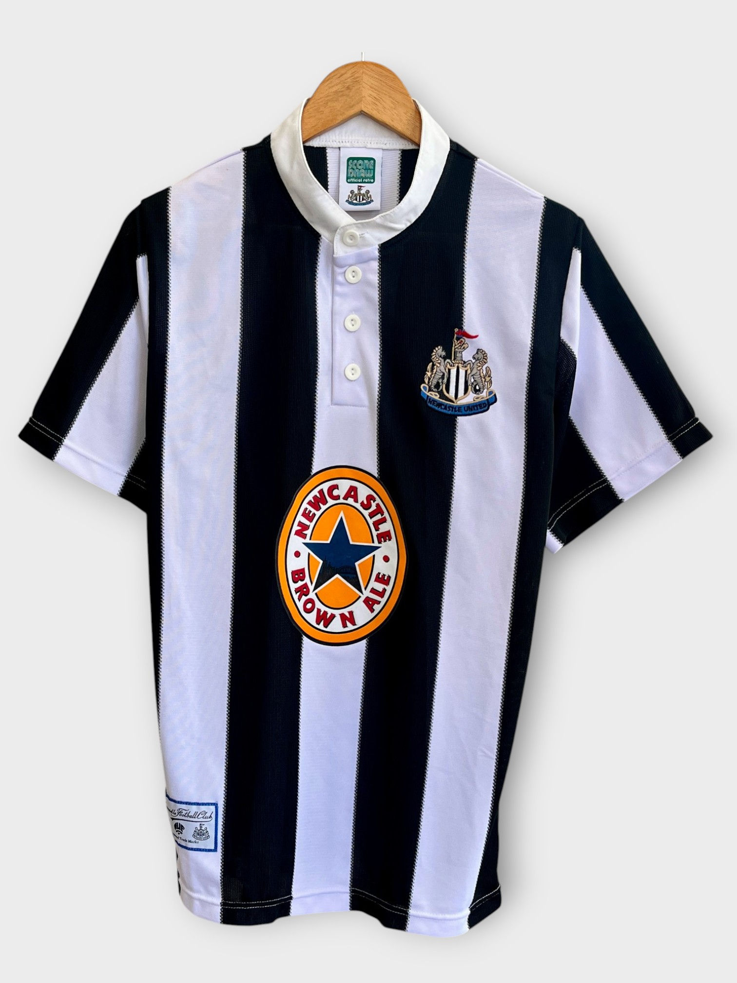 Score Draw Newcastle United 95-97 Retro Remake Home Jersey - M - USED: Excellent