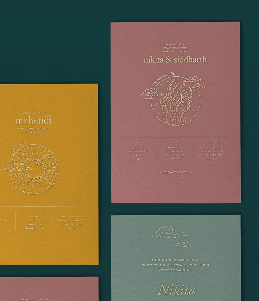 Modern indian wedding invitations
