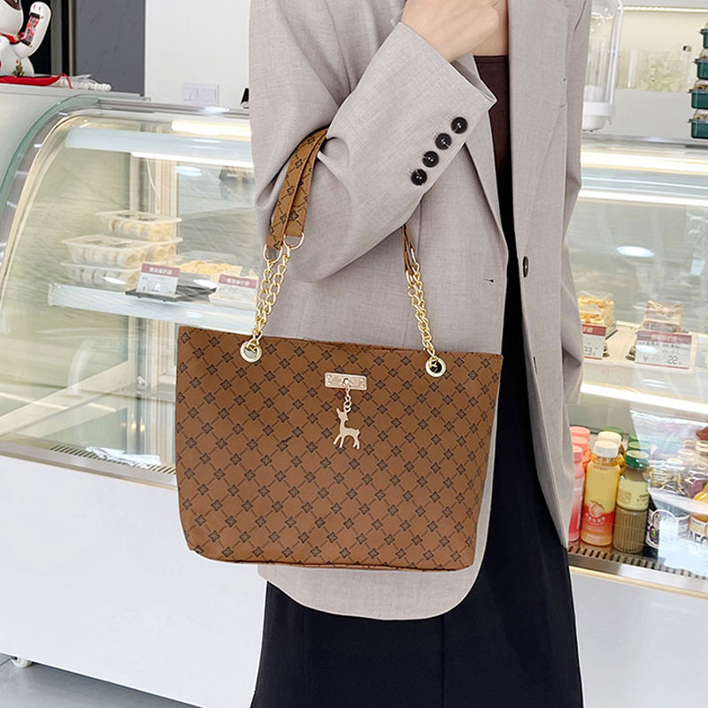 Miniatura: Bolsa Tote Feminina de Grande Capacidade em Couro Sintético PU – Bolsa de Ombro