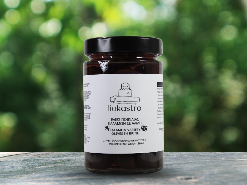 Επιτραπέζιες Ελιές Ποικιλίας Καλαμών Liokastro Γυάλινο Βάζο