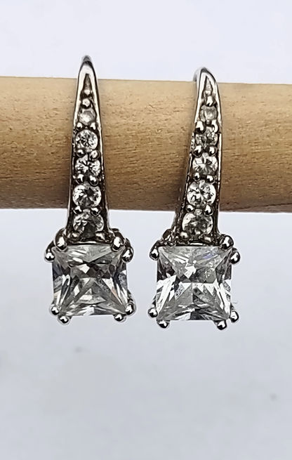Clear CZ dressy post earrings.