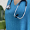 Thumbnail: Turquoise Snow Linen Scrub Top