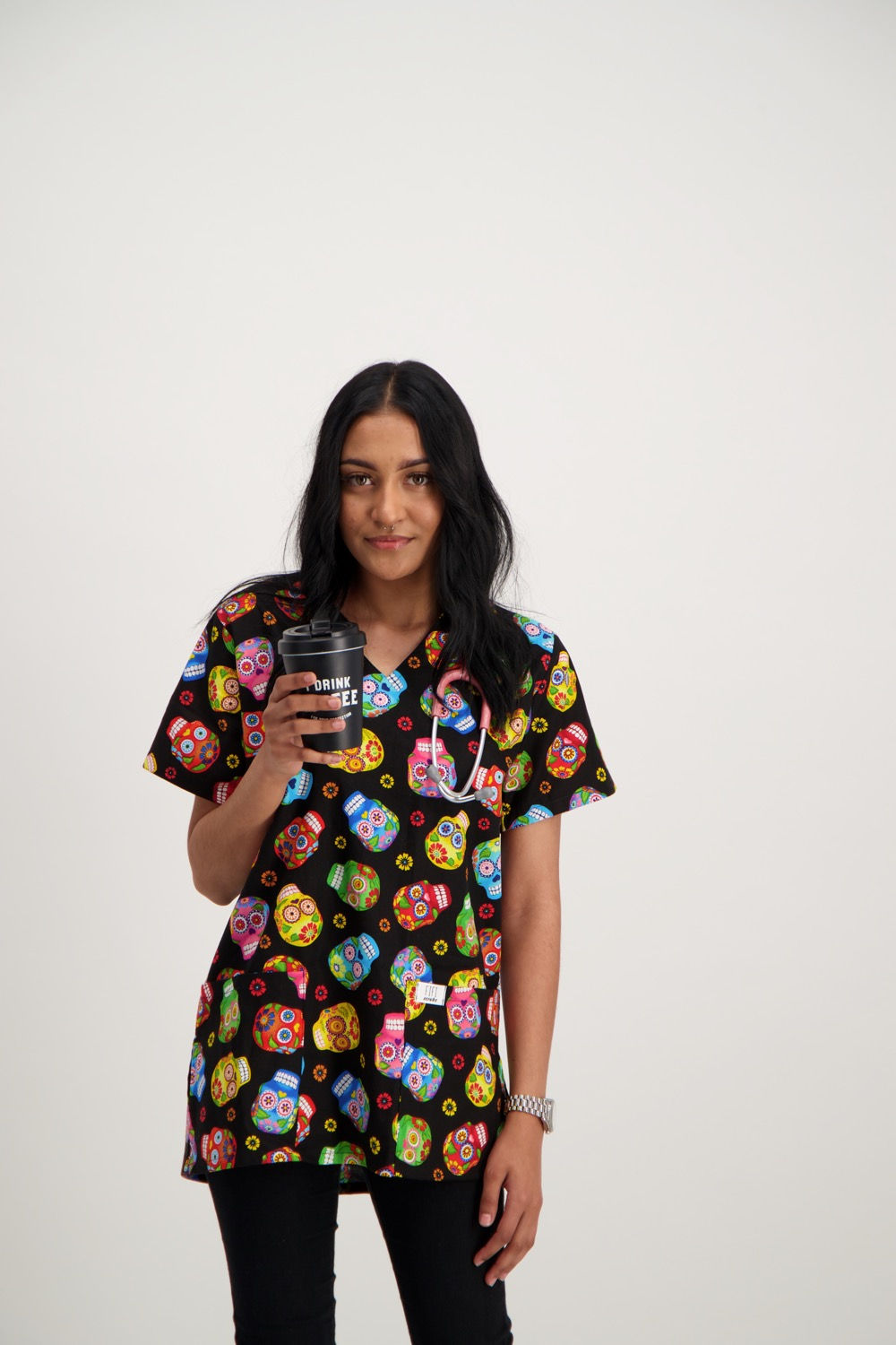 Skulls Scrub Top