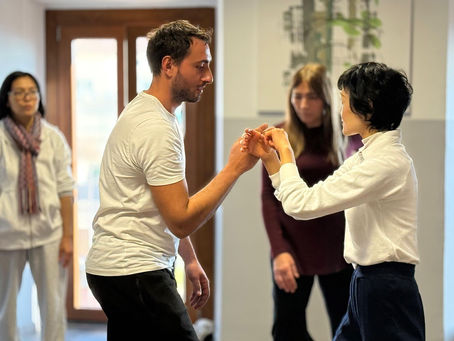 Taiki con Yukko sensei nel metodo Nishino-ryu