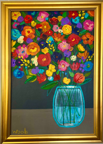 Colorful flowers in a vase