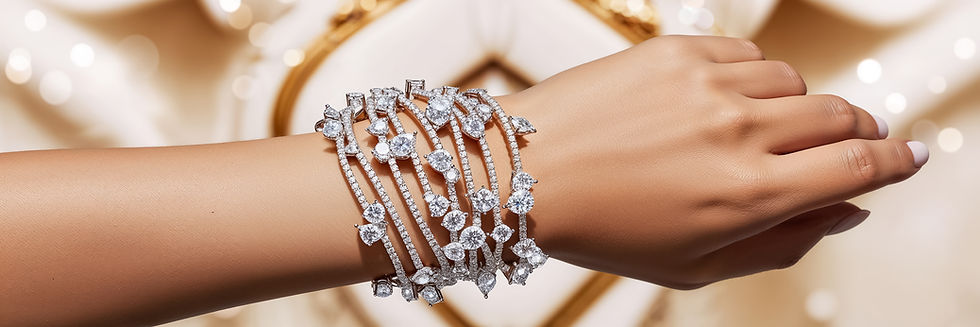 Hand with diamond bracelet, luxury jewelry, gold background, fashion accessory, VELORA.