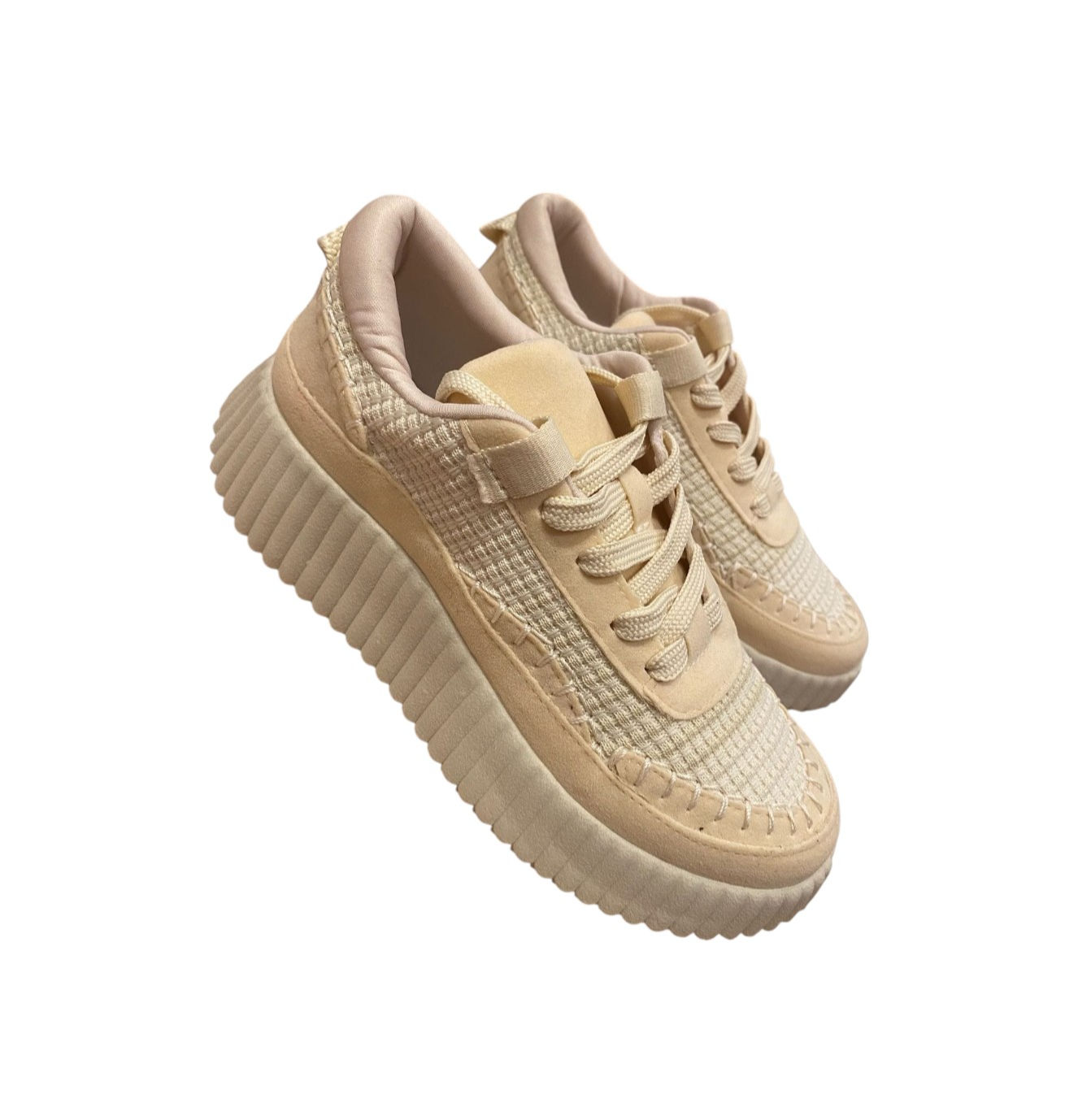 Tênis Casual Crochê Creme