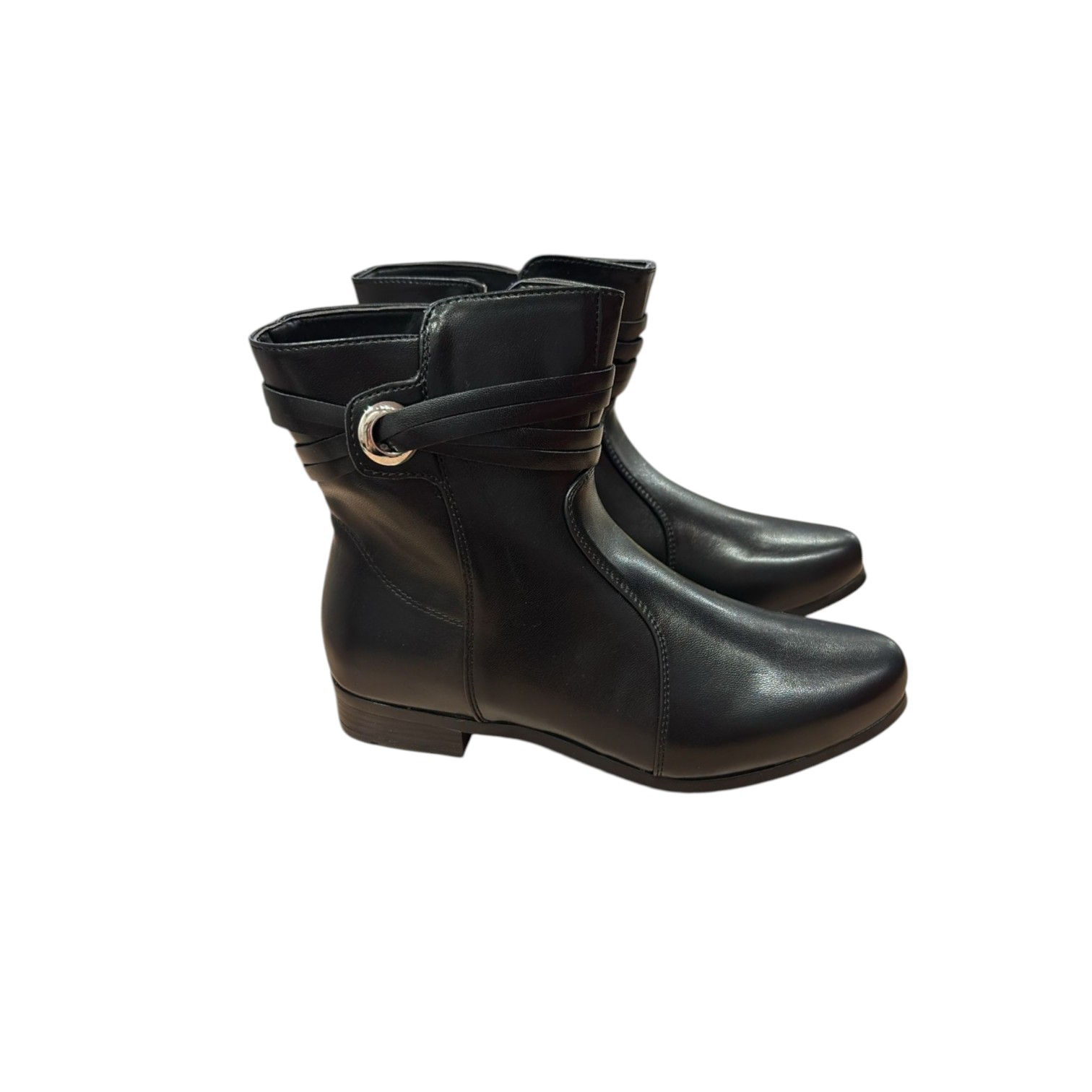Bota Mooncity Montaria Preta com Tiras