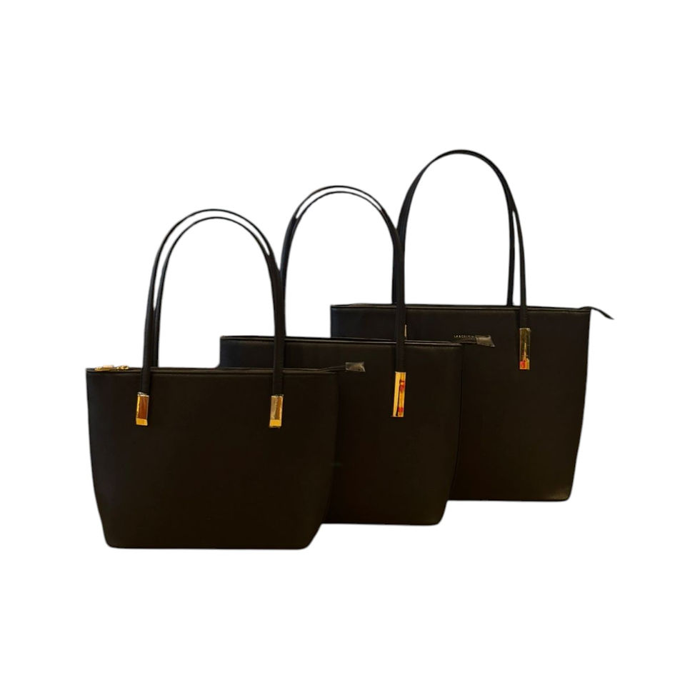 Miniatura: Bolsa de Ombro Preta Lisa - 3 Tamanhos