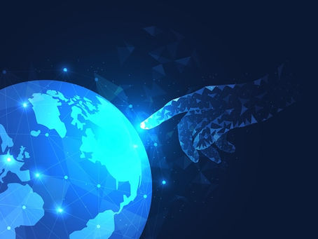 pointing a finger at the world