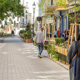 Transformed street, Vienna, Austria
