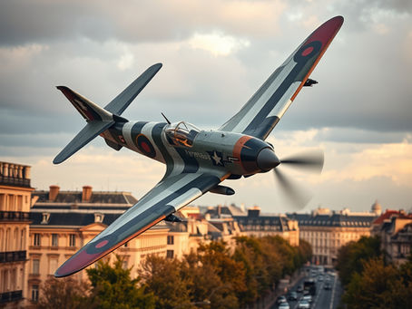 Hawker Typhoon 4K 1b flying over Brussels