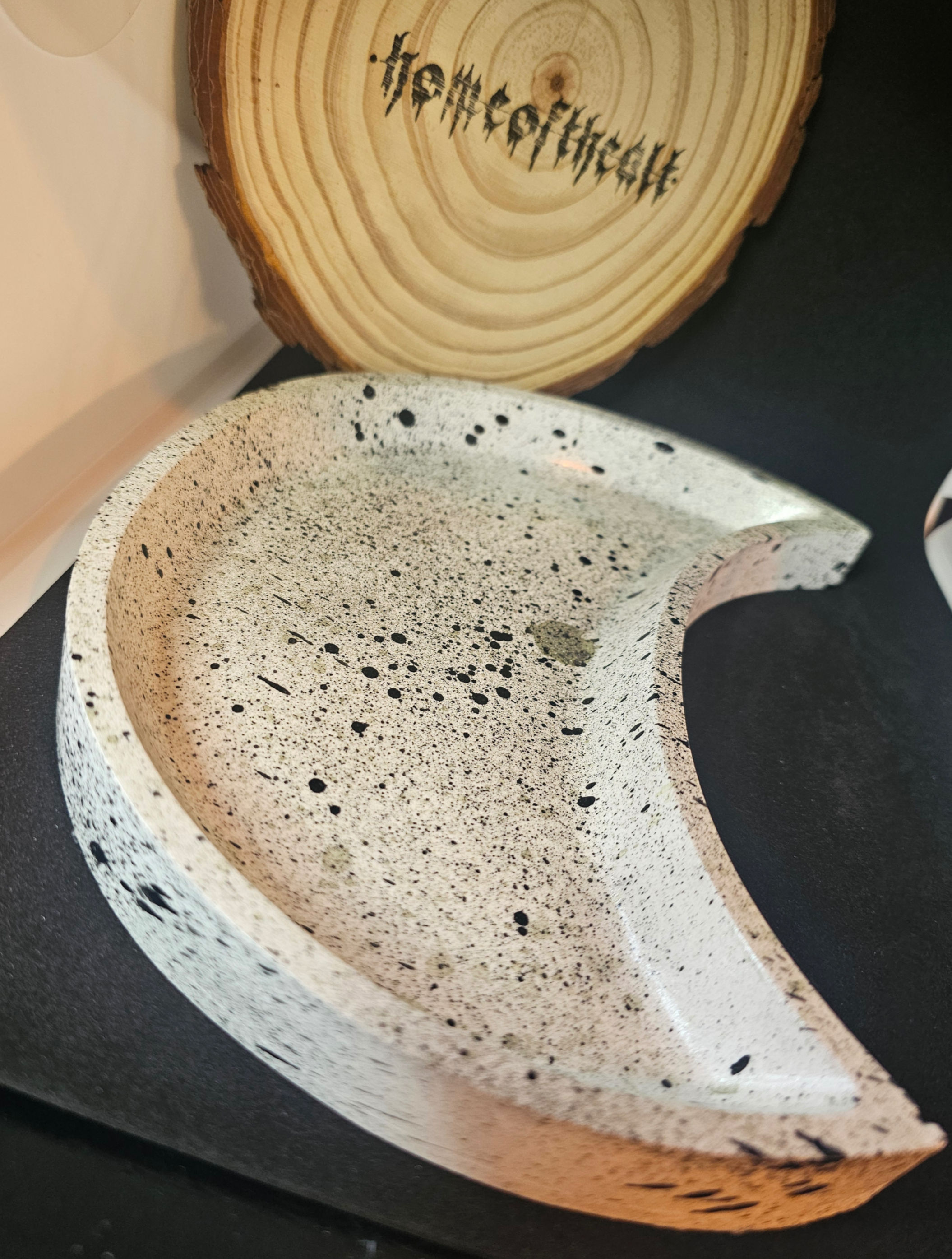 Moon jewellery tray - monochrome splatter effect